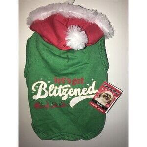 NEW PET HOLIDAY SWEATSHIRT "LET'S GET BLITZENED" SIZE SMALL